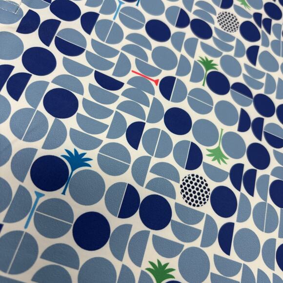 Tommy Bahama Island Zone Large Blue Circle Patterned Short Sleeve Polo Shirt - Picture 3 of 6